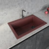 Ruvati 33 x 22 inch Granite Composite Quartz Drop-in Topmount Single Bowl Kitchen Sink - Carnelian Red - RVG1033RD