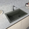 Ruvati 33 x 22 inch Granite Composite Quartz Drop-in Topmount Single Bowl Kitchen Sink - Juniper Green - RVG1033RN