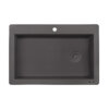 Ruvati 33 x 22 inch epiGranite Drop-in Topmount Granite Composite Quartz Single Bowl Kitchen Sink - Urban Gray - RVG1033UG