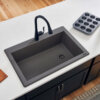 Ruvati 33 x 22 inch epiGranite Drop-in Topmount Granite Composite Quartz Single Bowl Kitchen Sink - Urban Gray - RVG1033UG