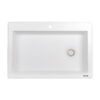 Ruvati 33 x 22 inch epiGranite Drop-in Topmount Granite Composite Quartz Single Bowl Kitchen Sink - Arctic White Matte - RVG1033WH