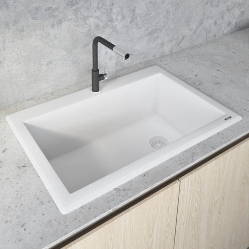 White Granite Drop-in Sink