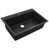 Ruvati 33 x 22 inch epiGranite Drop-in Topmount Granite Composite Quartz Single Bowl Kitchen Sink - Midnight Black - RVG1080BK