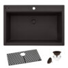 Ruvati 33 x 22 inch epiGranite Drop-in Topmount Granite Composite Quartz Single Bowl Kitchen Sink - RVG1080ES