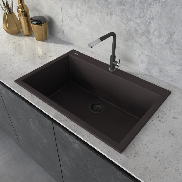 Espresso Brown Drop-in Granite Sink