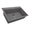 Ruvati 33 x 22 inch epiGranite Drop-in Topmount Granite Composite Quartz Single Bowl Kitchen Sink - Urban Gray - RVG1080UG
