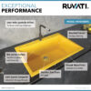 Ruvati 33 x 22 inch Granite Composite Quartz Drop-in Topmount Kitchen Sink Single Bowl - Midas Yellow - RVG1080YL