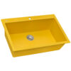 Ruvati 33 x 22 inch Granite Composite Quartz Drop-in Topmount Kitchen Sink Single Bowl - Midas Yellow - RVG1080YL