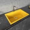 Ruvati 33 x 22 inch Granite Composite Quartz Drop-in Topmount Kitchen Sink Single Bowl - Midas Yellow - RVG1080YL