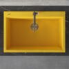Ruvati 33 x 22 inch Granite Composite Quartz Drop-in Topmount Kitchen Sink Single Bowl - Midas Yellow - RVG1080YL