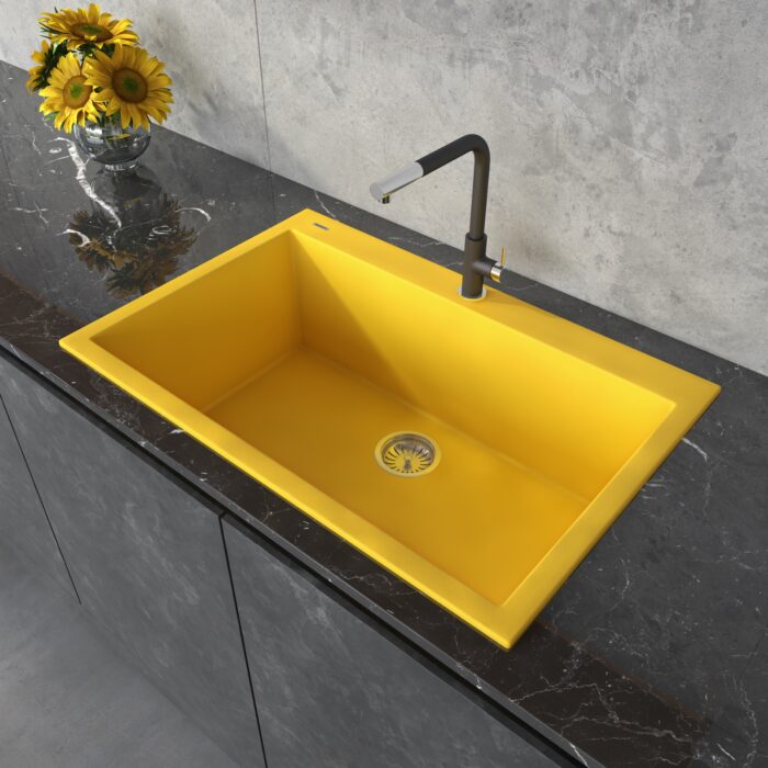 Midas Yellow Drop-in Granite Sink