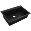 Ruvati 33 x 22 inch epiGranite Drop-in Topmount Granite Composite Quartz Single Bowl Kitchen Sink - Midnight Black - RVG1083BK Ruvati 33 x 22 inch epiGranite Drop-in Topmount Granite Composite Quartz Single Bowl Kitchen Sink - Midnight Black - RVG1083BK