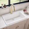 Ruvati 33 x 22 inch epiGranite Drop-in Topmount Granite Composite Quartz Single Bowl Kitchen Sink - Arctic White Matte - RVG1083WH