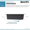 Ruvati 33-inch Granite Composite Quartz Workstation Matte Black Drop-in Topmount Kitchen Sink - RVG1302BK