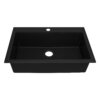 Ruvati 33-inch Drop-in Topmount Workstation Granite Composite Quartz Kitchen Sink - Midnight Black - RVG1303BK