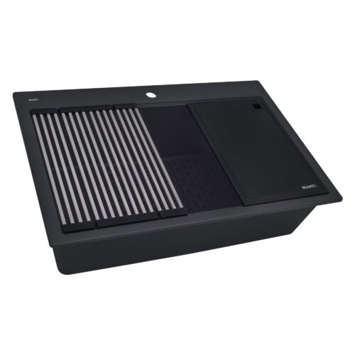 Ruvati 33-inch Granite Composite Quartz Workstation Matte Black Drop-in Topmount Kitchen Sink - RVG1306BK
