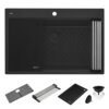 Ruvati 33-inch Granite Composite Quartz Workstation Matte Black Drop-in Topmount Kitchen Sink - RVG1306BK