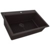 Ruvati 33-inch Granite Composite Quartz Workstation Drop-in Topmount Kitchen Sink Espresso - RVG1306ES