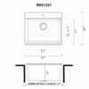 Ruvati 25-inch epiRock Workstation Charcoal Black Topmount Laundry Sink - RVG1321CK