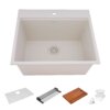 Ruvati 25-inch epiRock Workstation Warm White Topmount Laundry Sink - RVG1321WB