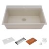 Ruvati 33-inch epiRock Workstation Warm White Topmount Kitchen Sink - RVG1325WB