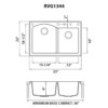 Ruvati 33 x 22 inch epiGranite Dual-Mount Granite Composite Double Bowl Kitchen Sink - Arctic White - RVG1344WH