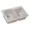 Ruvati 33 x 22 inch epiGranite Drop-in Topmount Granite Composite Quartz Double Bowl Kitchen Sink - Caribbean Sand - RVG1344CS