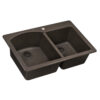 Ruvati 33 x 22 inch epiGranite Drop-in Topmount Granite Composite Quartz Double Bowl Kitchen Sink - Espresso Brown - RVG1344ES