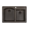 Ruvati 33 x 22 inch epiGranite Drop-in Topmount Granite Composite Quartz Double Bowl Kitchen Sink - Espresso Brown - RVG1344ES