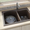 Ruvati 33 x 22 inch epiGranite Drop-in Topmount Granite Composite Quartz Double Bowl Kitchen Sink - Espresso Brown - RVG1344ES