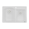 Ruvati 33 x 22 inch epiGranite Drop-in Topmount Granite Composite Quartz Double Bowl Kitchen Sink - Arctic White Matte - RVG1344WH