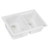 Ruvati 33 x 22 inch epiGranite Drop-in Topmount Granite Composite Quartz Double Bowl Kitchen Sink - Arctic White Matte - RVG1344WH