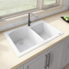 Arctic White Dual-Mount Double Bowl Sink