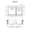Ruvati 33 x 22 inch epiGranite Drop-in Topmount Granite Composite Quartz Double Bowl Kitchen Sink - Midnight Black - RVG1347BK