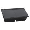 Ruvati 34 inch epiGranite Drop-in Topmount Workstation Ledge Granite Composite Quartz Kitchen Sink - Midnight Black - RVG1350BK