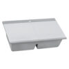 Ruvati 34 inch epiGranite Drop-in Topmount Workstation Ledge Granite Composite Quartz Kitchen Sink - Silver Gray - RVG1350GR