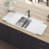 Arctic White Ledge Workstation Sink
