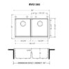 Ruvati 33 x 22 inch epiGranite Drop-in TopMount Granite Composite Quartz Double Bowl Low Divide Kitchen Sink - Midnight Black - RVG1385BK