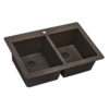 Ruvati 33 x 22 inch epiGranite Drop-in Topmount Granite Composite Quartz Double Bowl Kitchen Sink - Espresso Brown - RVG1388ES