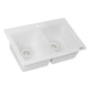Ruvati 33 x 22 inch epiGranite Drop-in Topmount Granite Composite Quartz Double Bowl Kitchen Sink - Arctic White Matte - RVG1388WH
