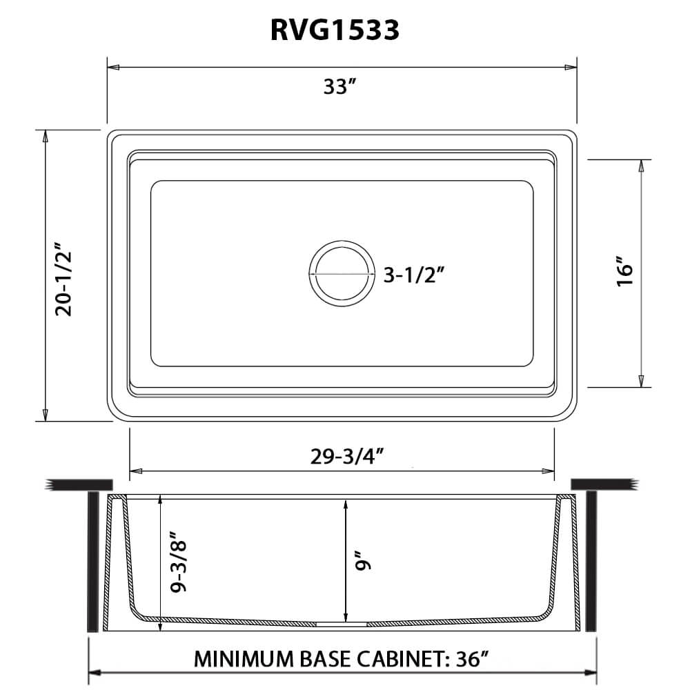 Ruvati 33-inch Matte White Granite Farmhouse Workstation Apron