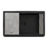 Ruvati 33-inch Matte Black Farmhouse Granite Composite Quartz Workstation Apron-front Kitchen Sink - RVG1533BK