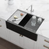 Midnight Black Granite Farmhouse Sink