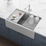 Silver Gray Granite Farmhouse Sink