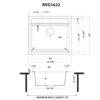 Ruvati 23-inch epiCube Granite Composite Quartz Workstation Drop-in Topmount Wet Bar Prep Sink Arctic White Matte - RVG1622WH
