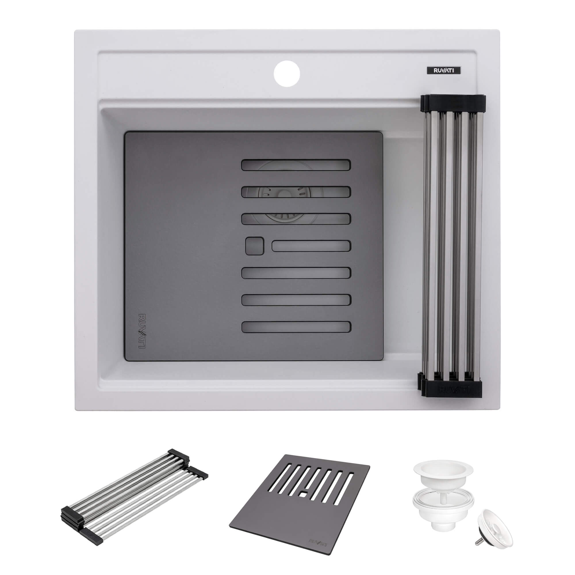 iebito すべり台 Ruvati 23-inch epiCube Granite Composite Workstation Drop-in