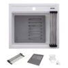 Ruvati 23-inch epiCube Granite Composite Quartz Workstation Drop-in Topmount Wet Bar Prep Sink Arctic White Matte - RVG1622WH