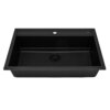 Ruvati 31-inch epiCube Granite Composite Quartz Workstation Matte Black Drop-in Topmount Kitchen Sink - RVG1631BK