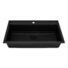 Ruvati 34-inch epiCube Granite Composite Quartz Workstation Matte Black Drop-in Topmount Kitchen Sink - RVG1634BK