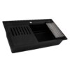 Ruvati 34-inch epiCube Granite Composite Quartz Workstation Matte Black Drop-in Topmount Kitchen Sink - RVG1634BK